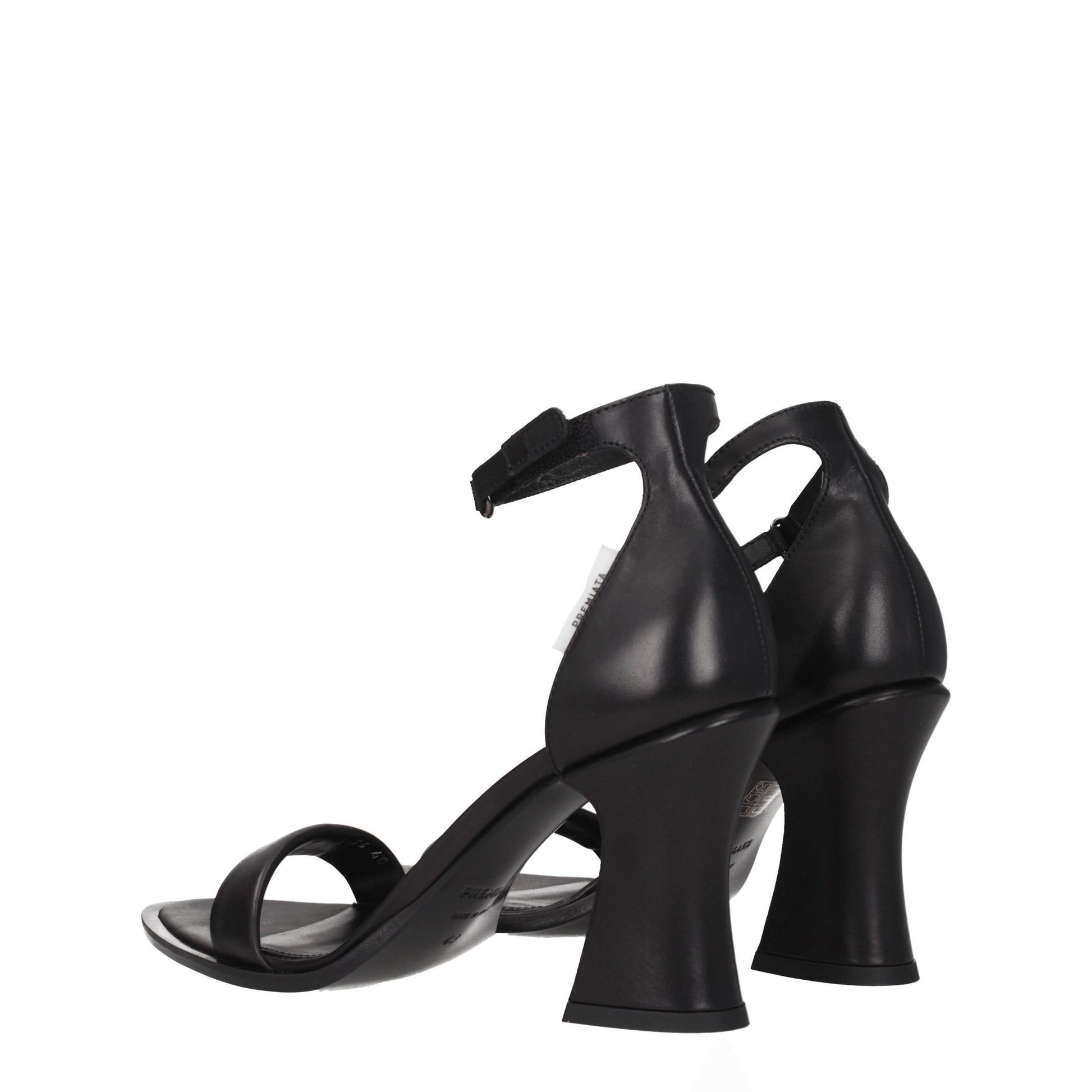 Premiata Black Leather Sandal - Vintage-Effect High Heels