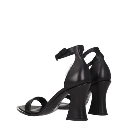 Premiata Black Leather Sandal - Vintage-Effect High Heels