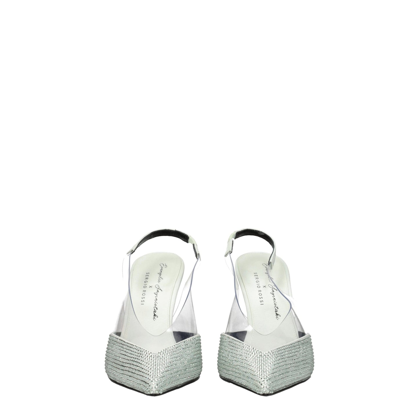 Sergio Rossi Green Satin Sandal with Rhinestone Detail