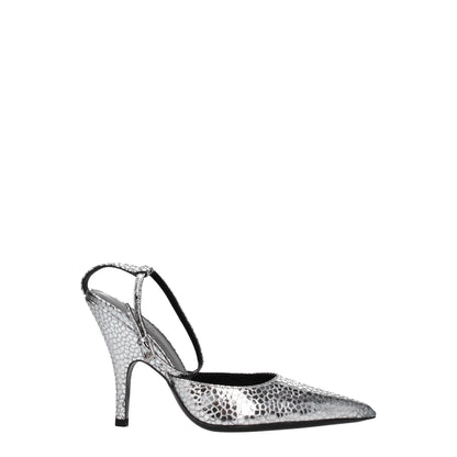 BY FAR Gray Leather Sandal