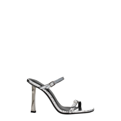 BY FAR Gray Leather Sandal