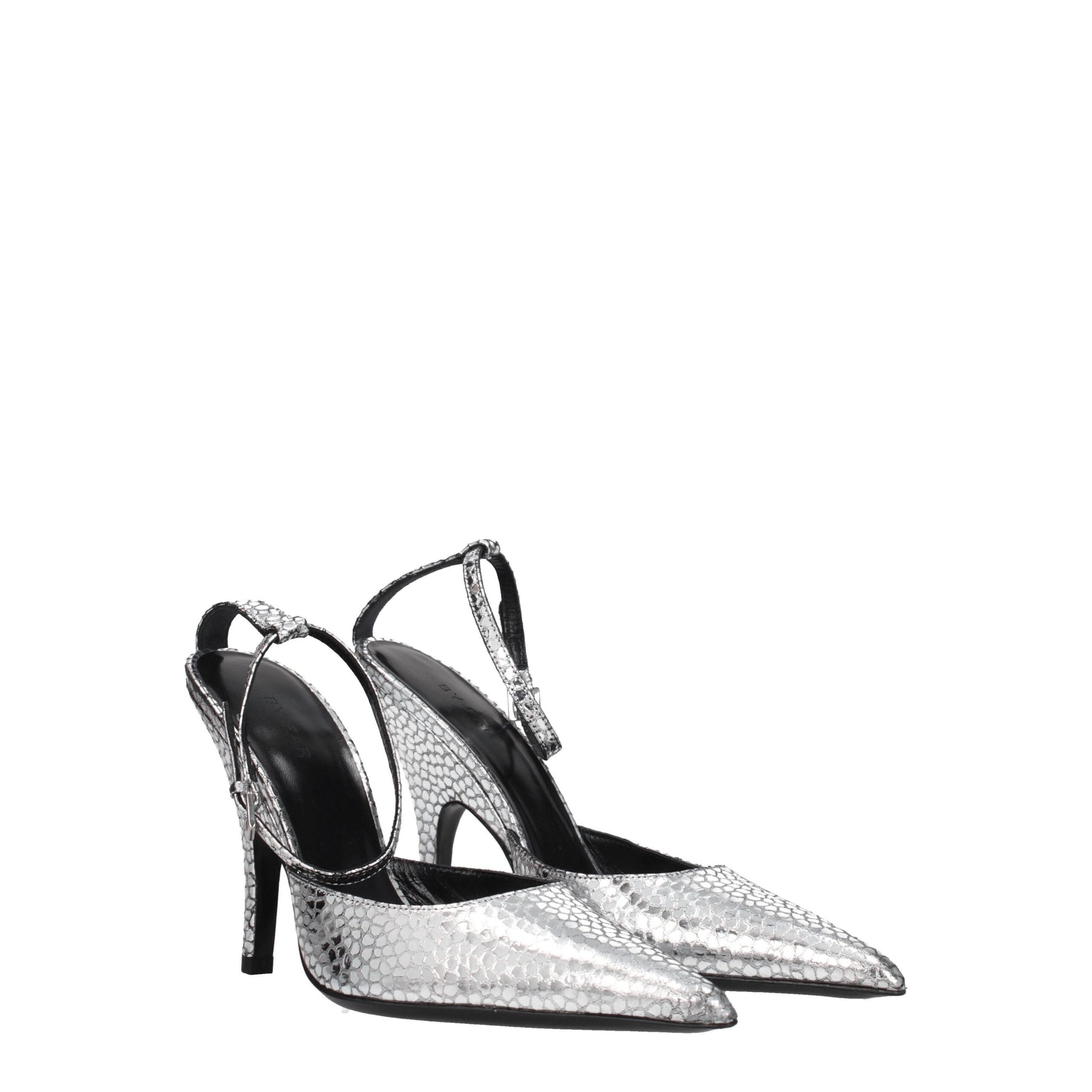 BY FAR Gray Leather Sandal