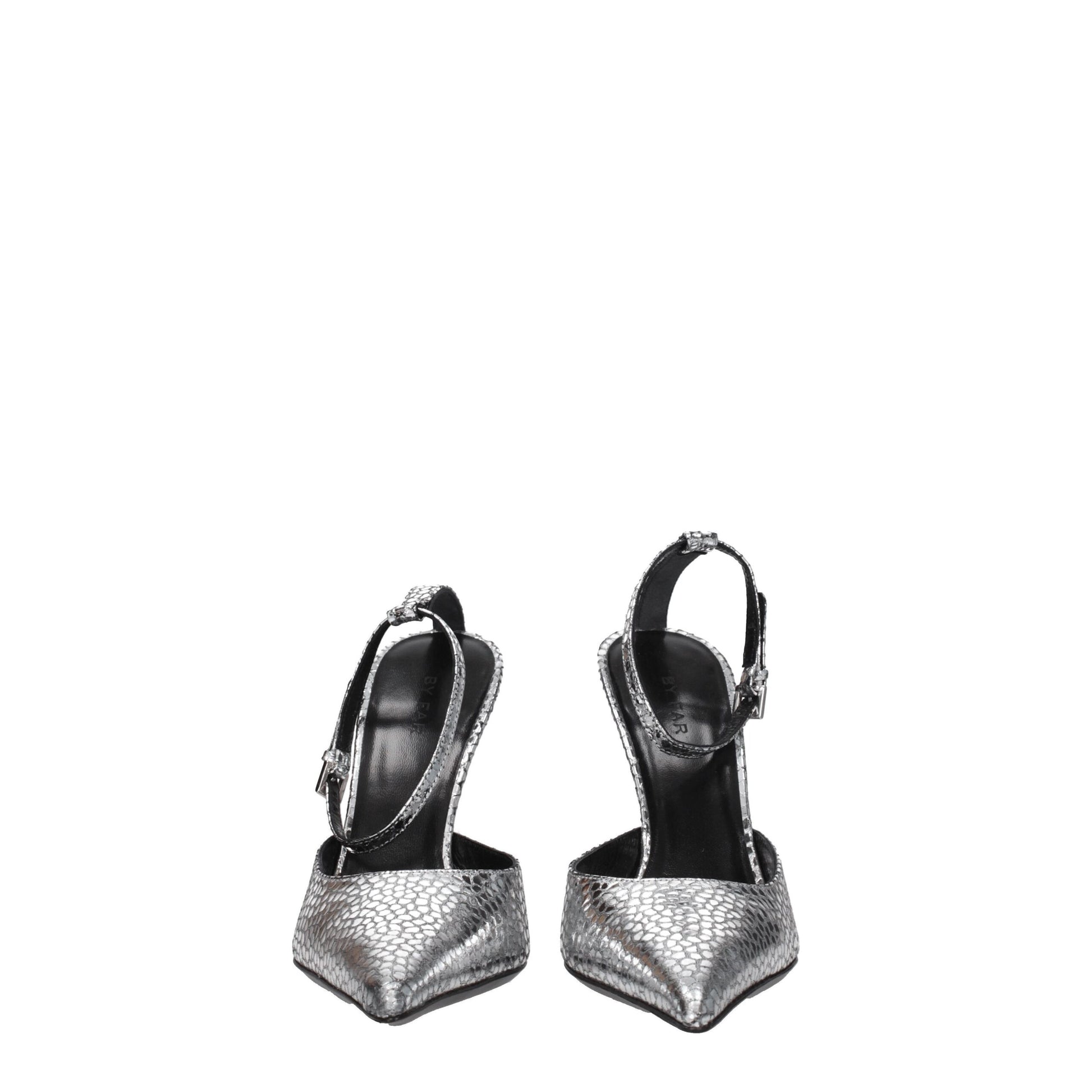 BY FAR Gray Leather Sandal