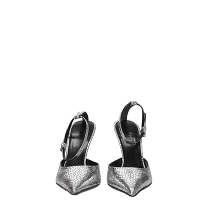 BY FAR Gray Leather Sandal