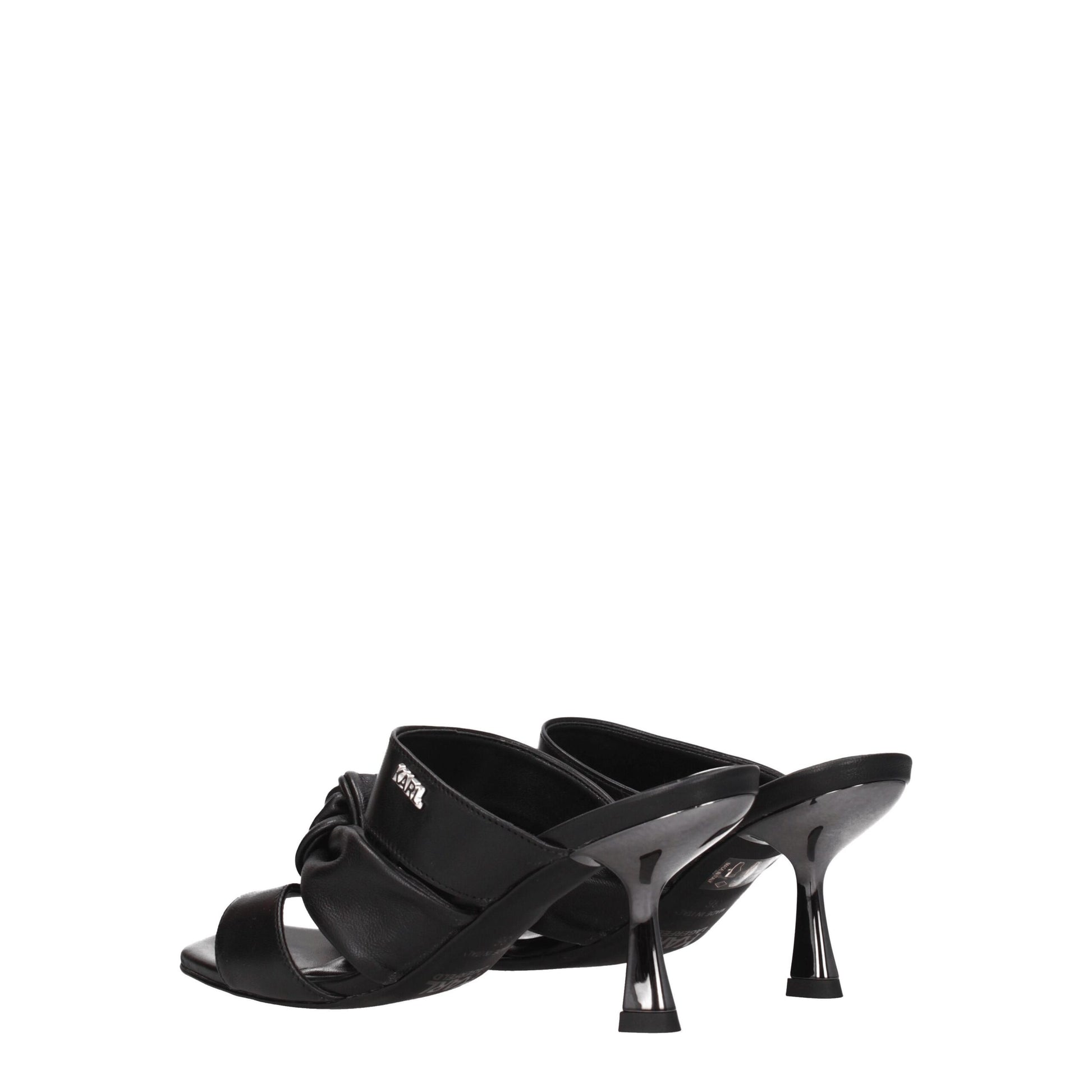Karl Lagerfeld Black Leather Sandal