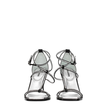 Dsquared2 Black Satin Sandal with Rhinestones