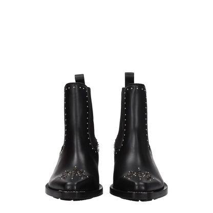 Chloé Black Leather Ankle Boots with Studs and Stones