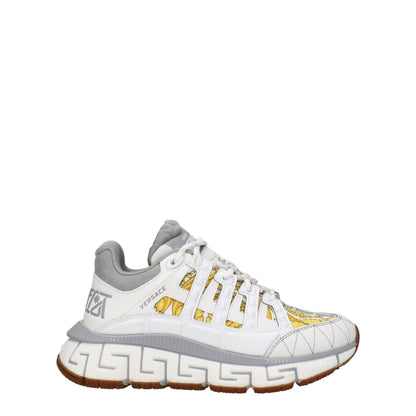 Versace White Fabric Sneakers: Bold Luxury Meets Casual Chic