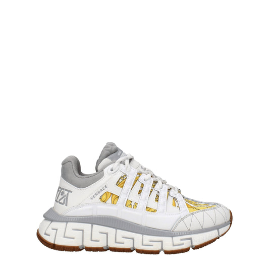 Versace White Fabric Sneakers: Bold Luxury Meets Casual Chic