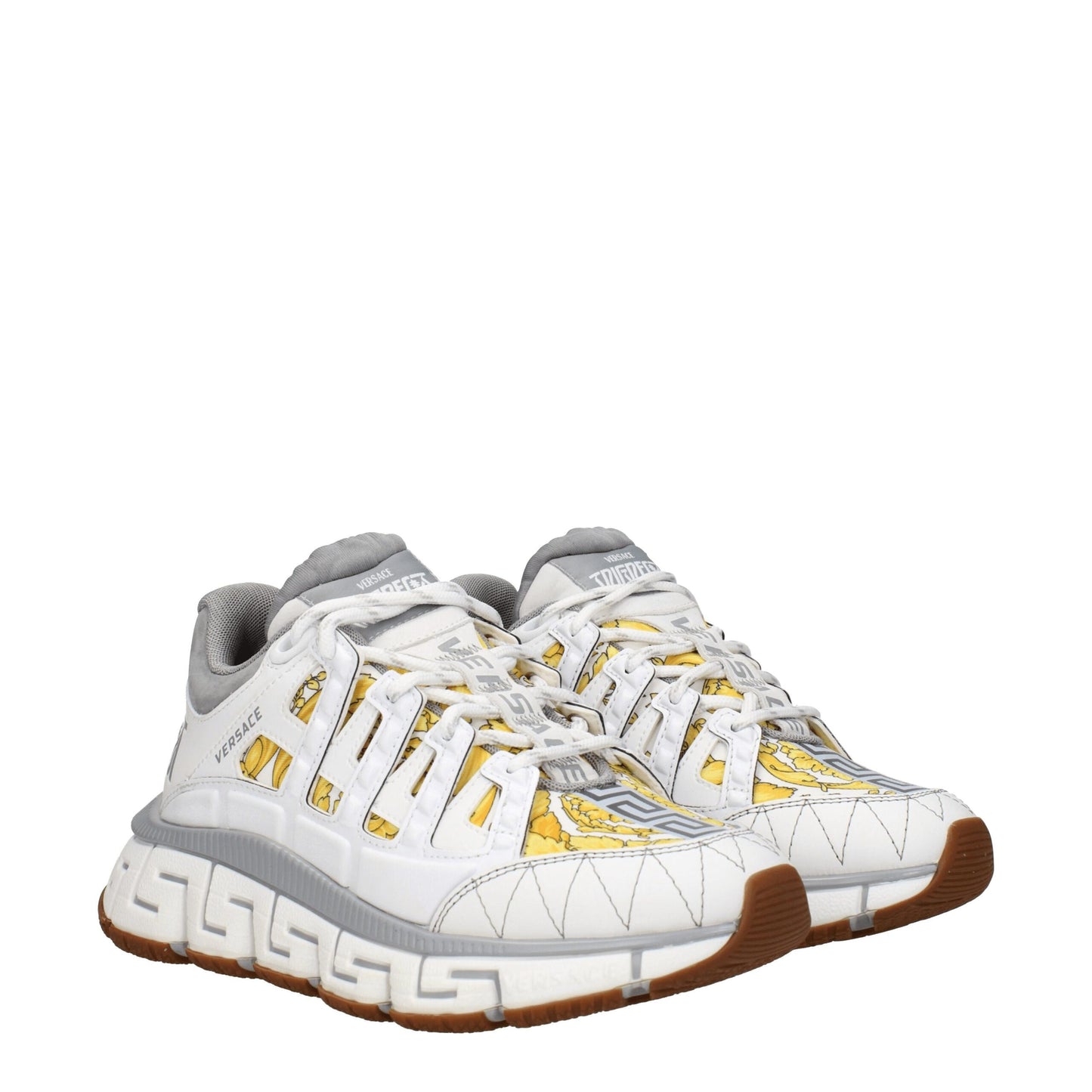 Versace White Fabric Sneakers: Bold Luxury Meets Casual Chic