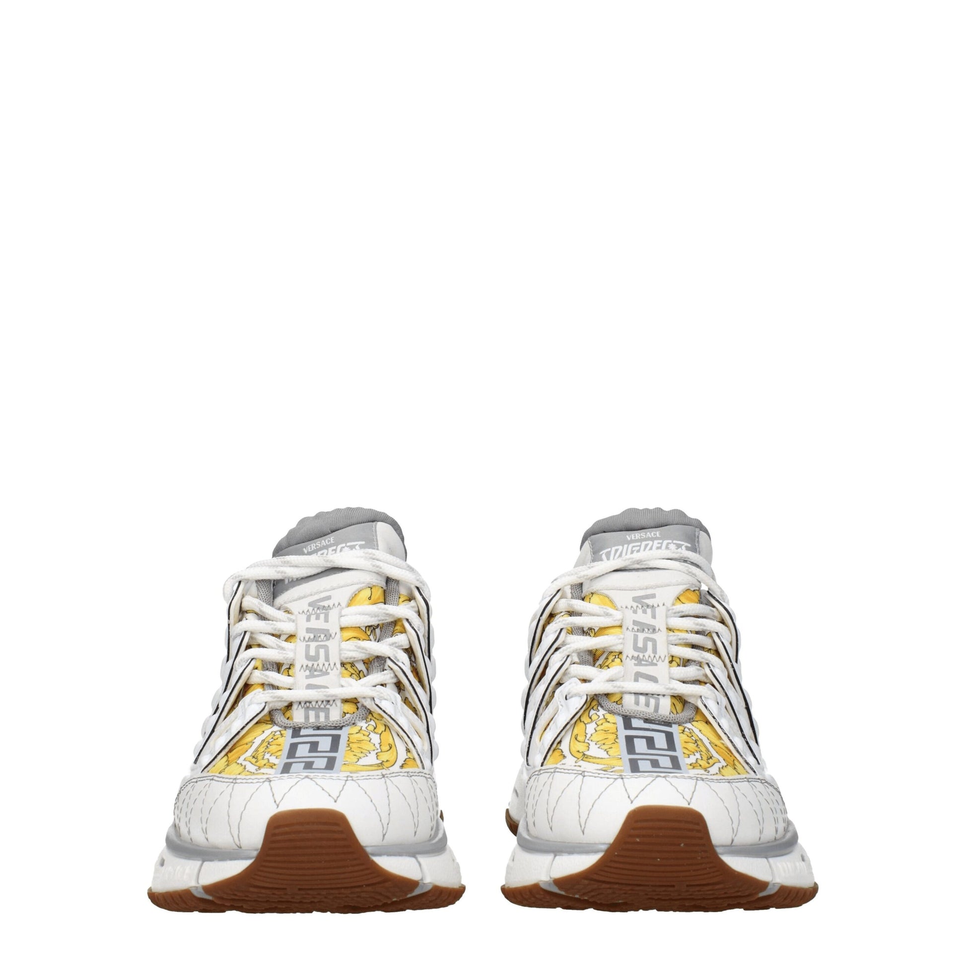 Versace White Fabric Sneakers: Bold Luxury Meets Casual Chic