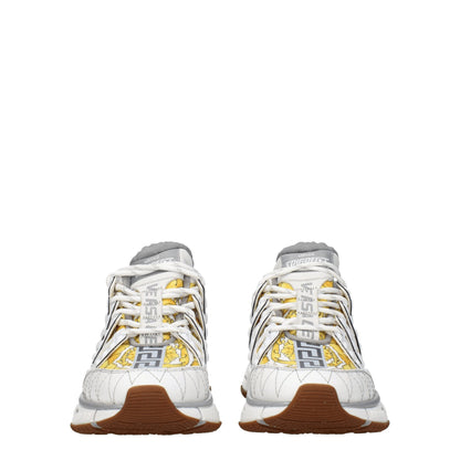 Versace White Fabric Sneakers: Bold Luxury Meets Casual Chic