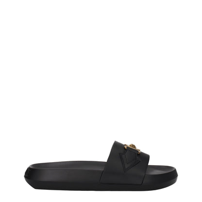 Versace Black Leather Slipper