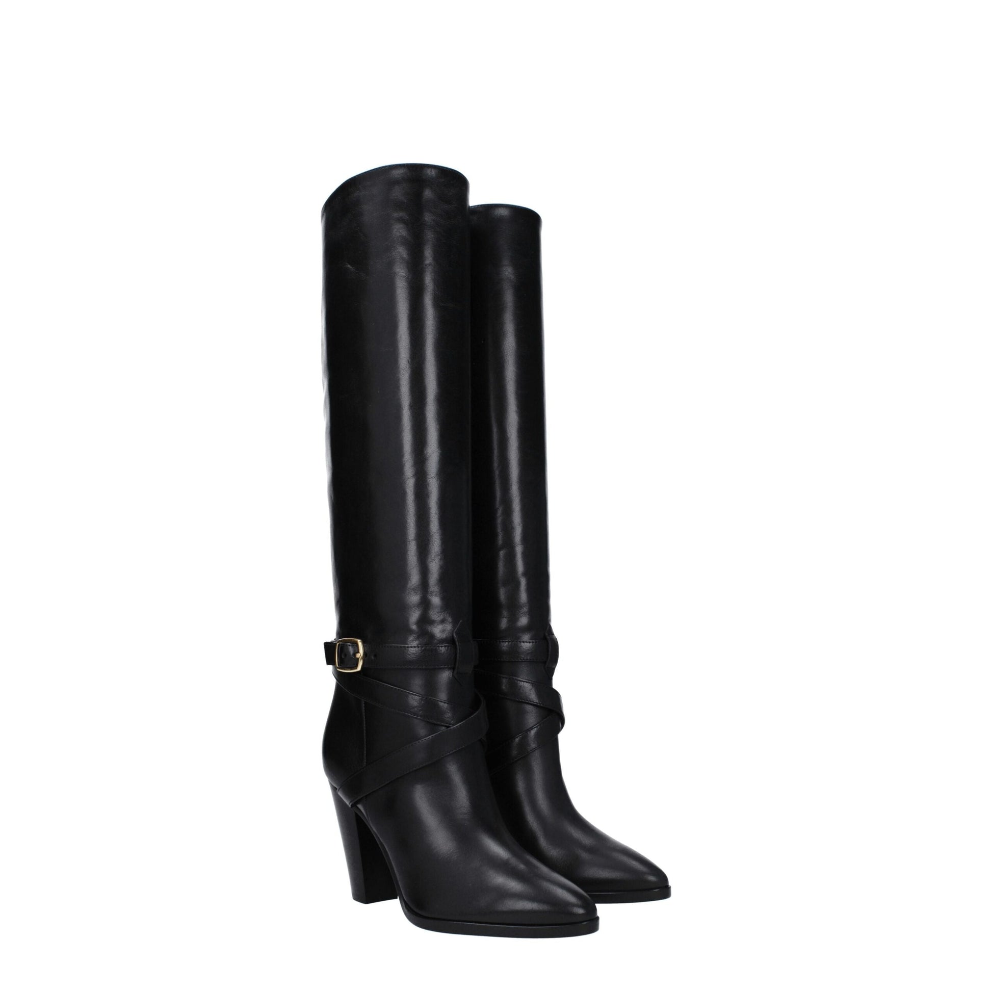 Celine Black Leather Boot with Side Detail