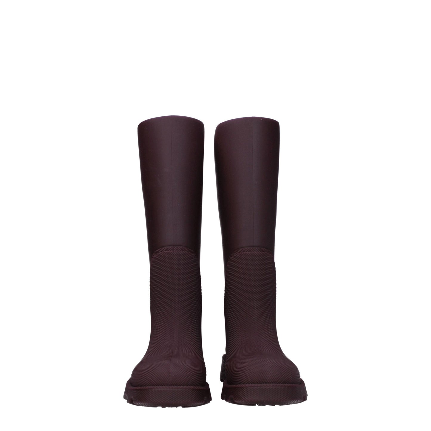 Burberry Red Rubber Casual Boots with Mid Heels
