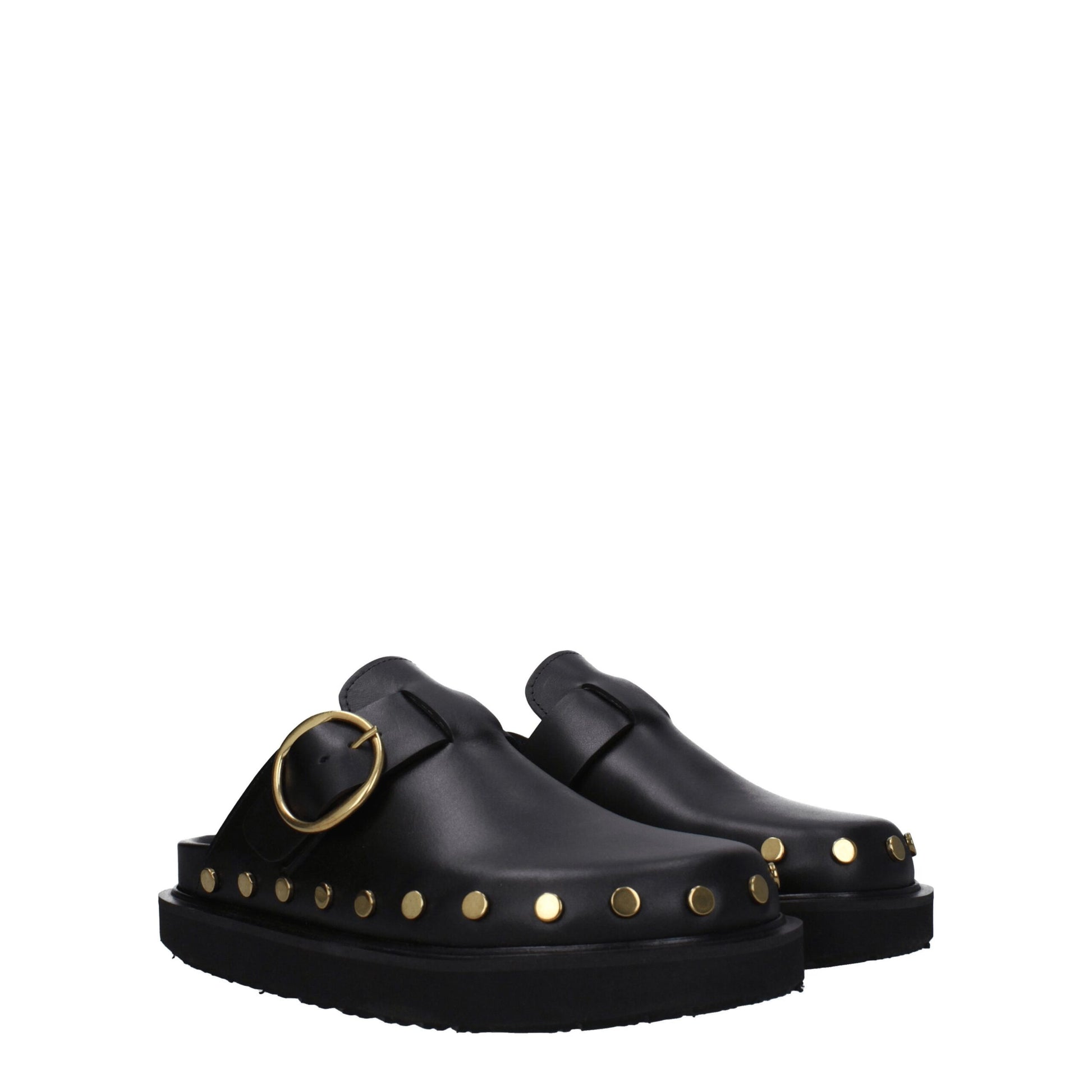 Isabel Marant Black Leather Slipper with Studs