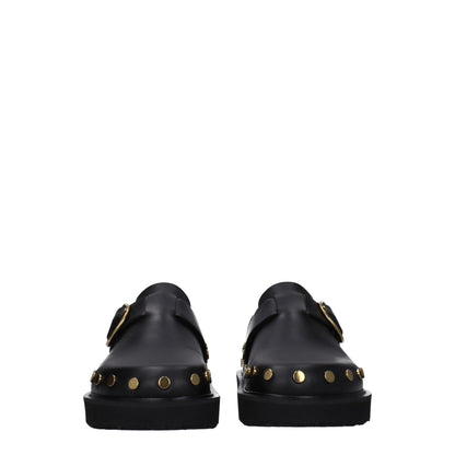 Isabel Marant Black Leather Slipper with Studs