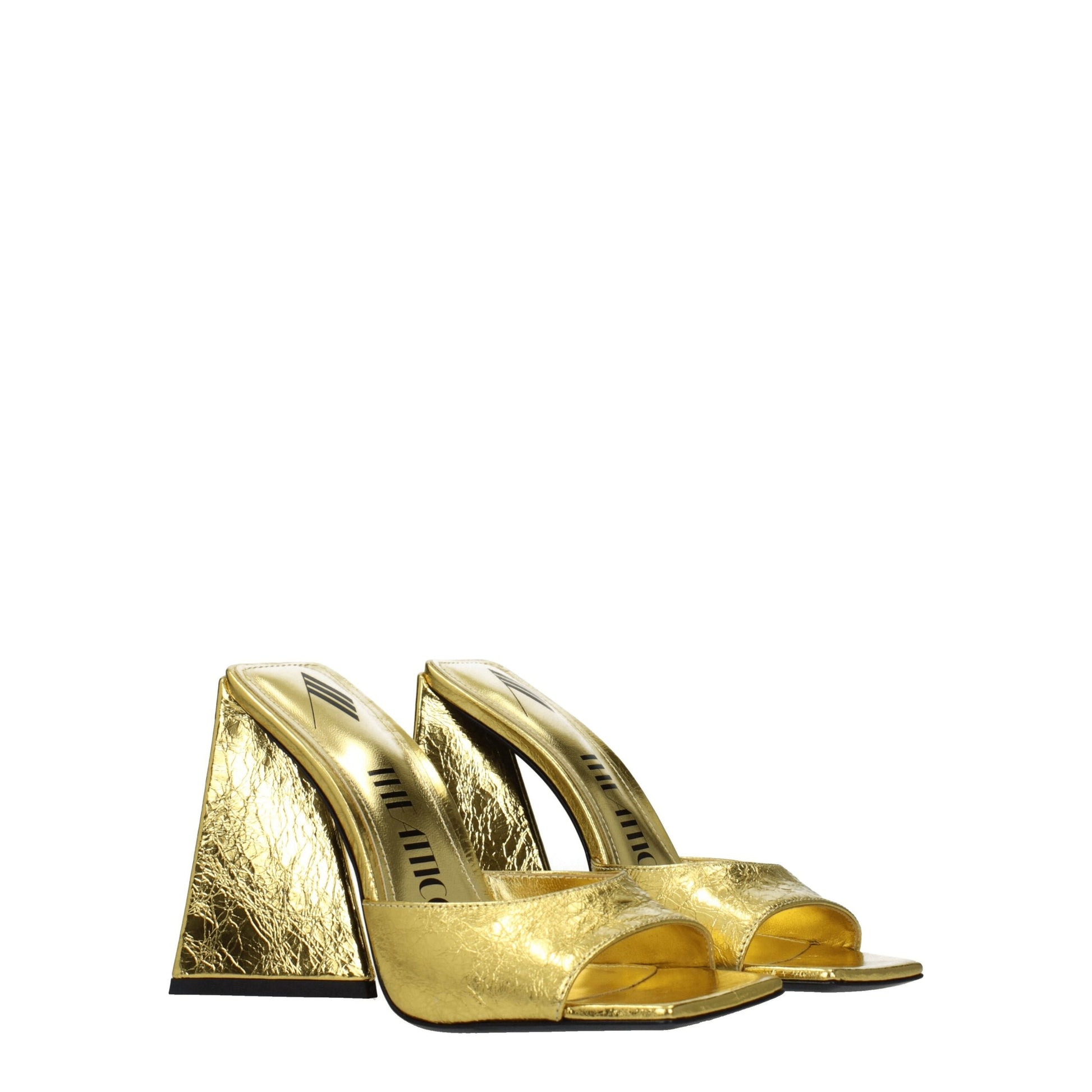The Attico Gold Leather Sandal - Vintage Pin Up Style