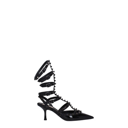 Valentino Garavani Black Leather Sandal with Studs