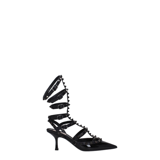 Valentino Garavani Black Leather Sandal with Studs