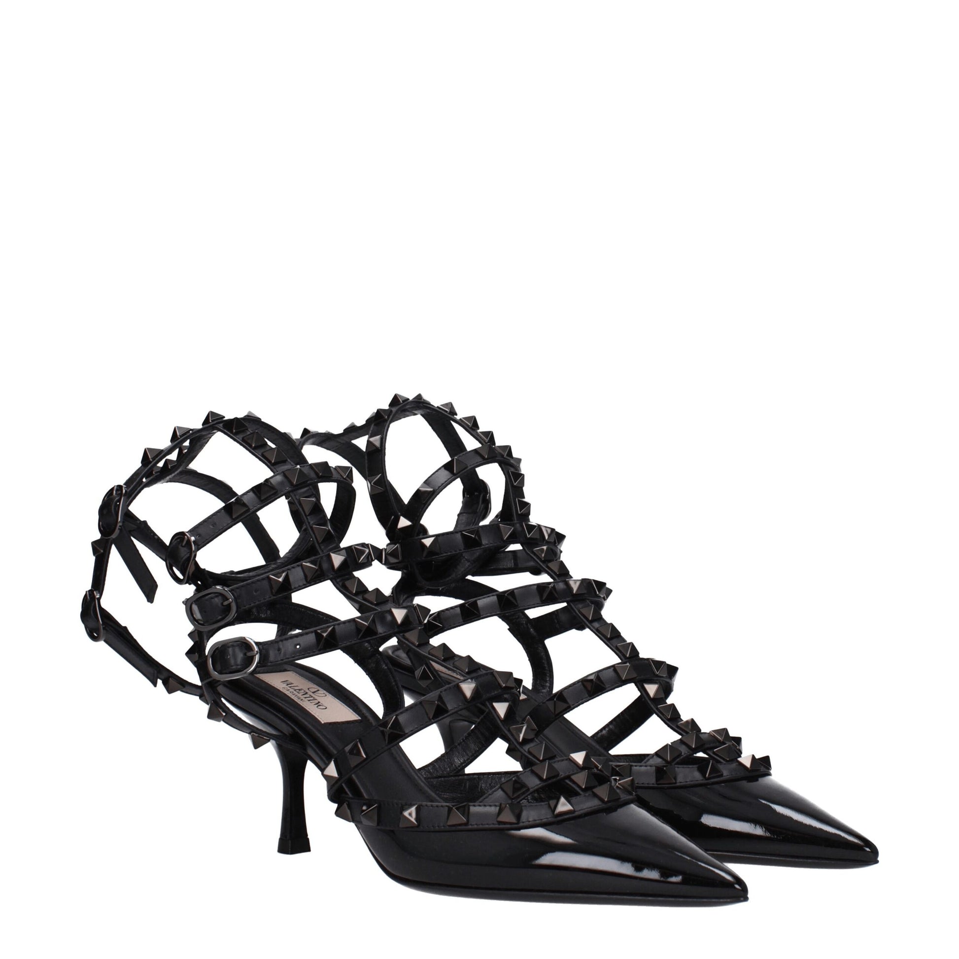 Valentino Garavani Black Leather Sandal with Studs