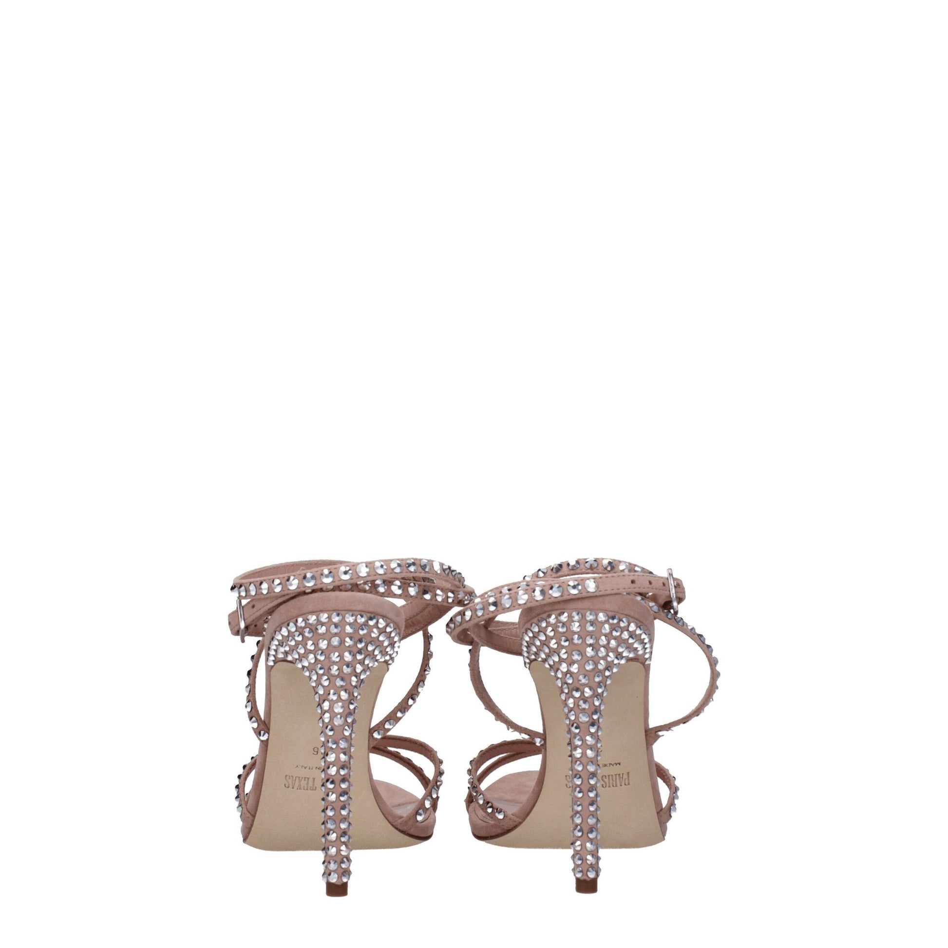 Paris Texas Pink Leather Sandal with Rhinestones