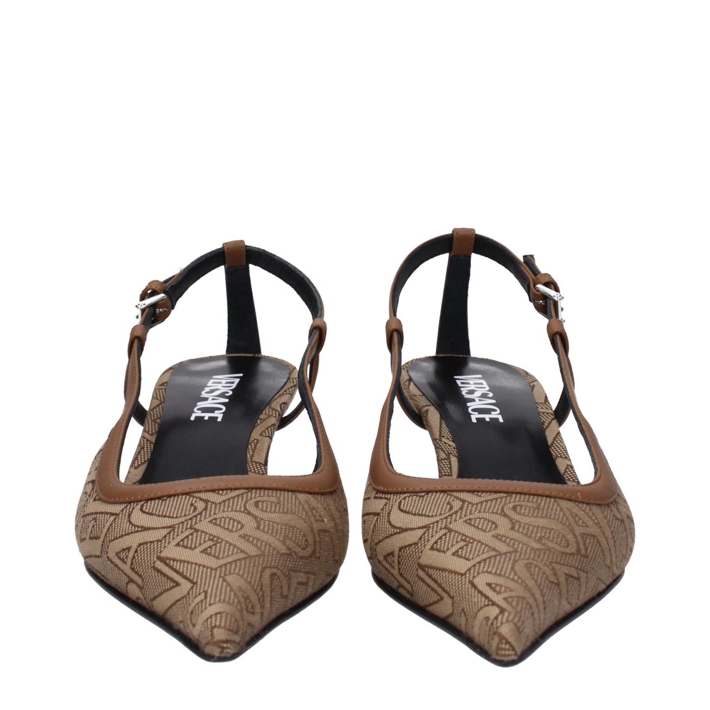 Versace Beige Fabric Sandal: Elevate Your Casual Ensemble