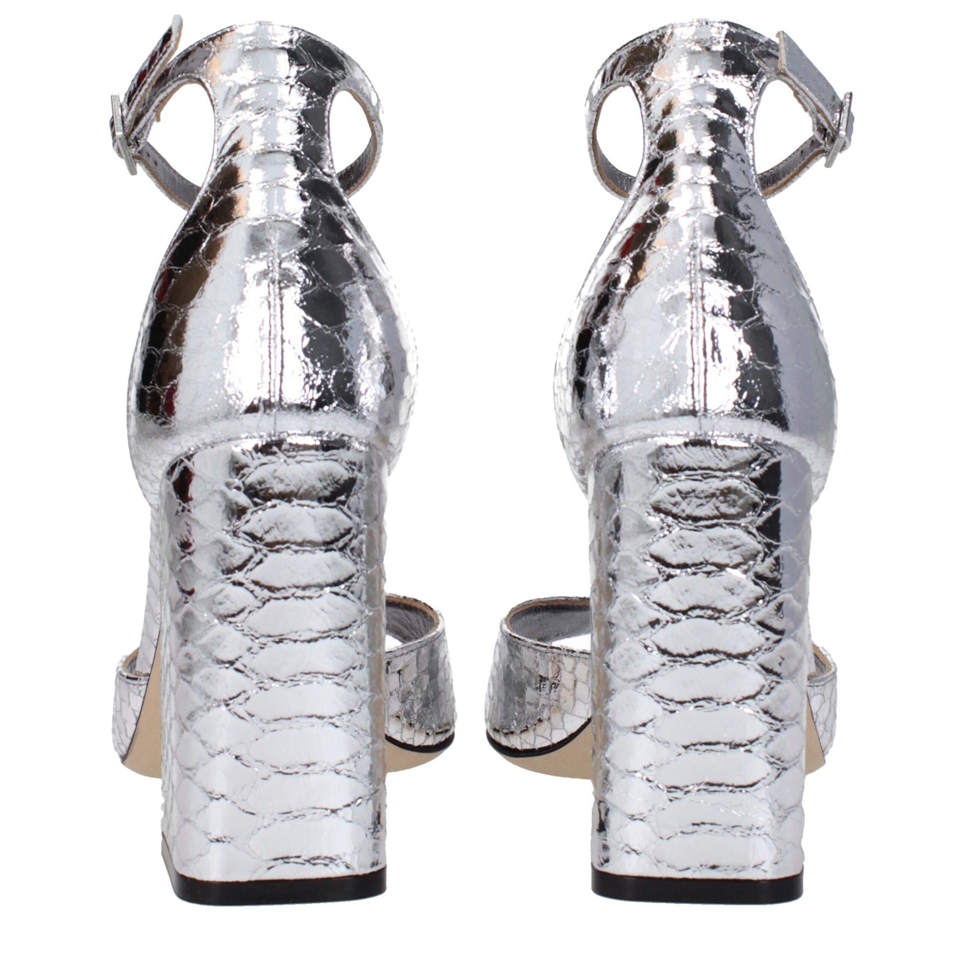 Paris Texas Gray Leather Sandal