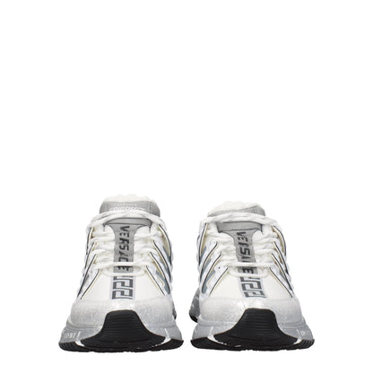 Versace White Fabric Sneakers