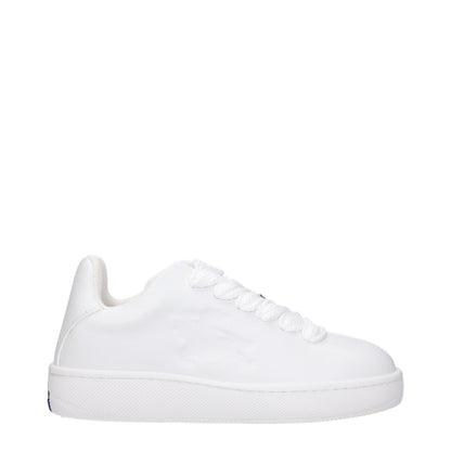 Burberry White Leather Sneakers - Sporty Glam Style