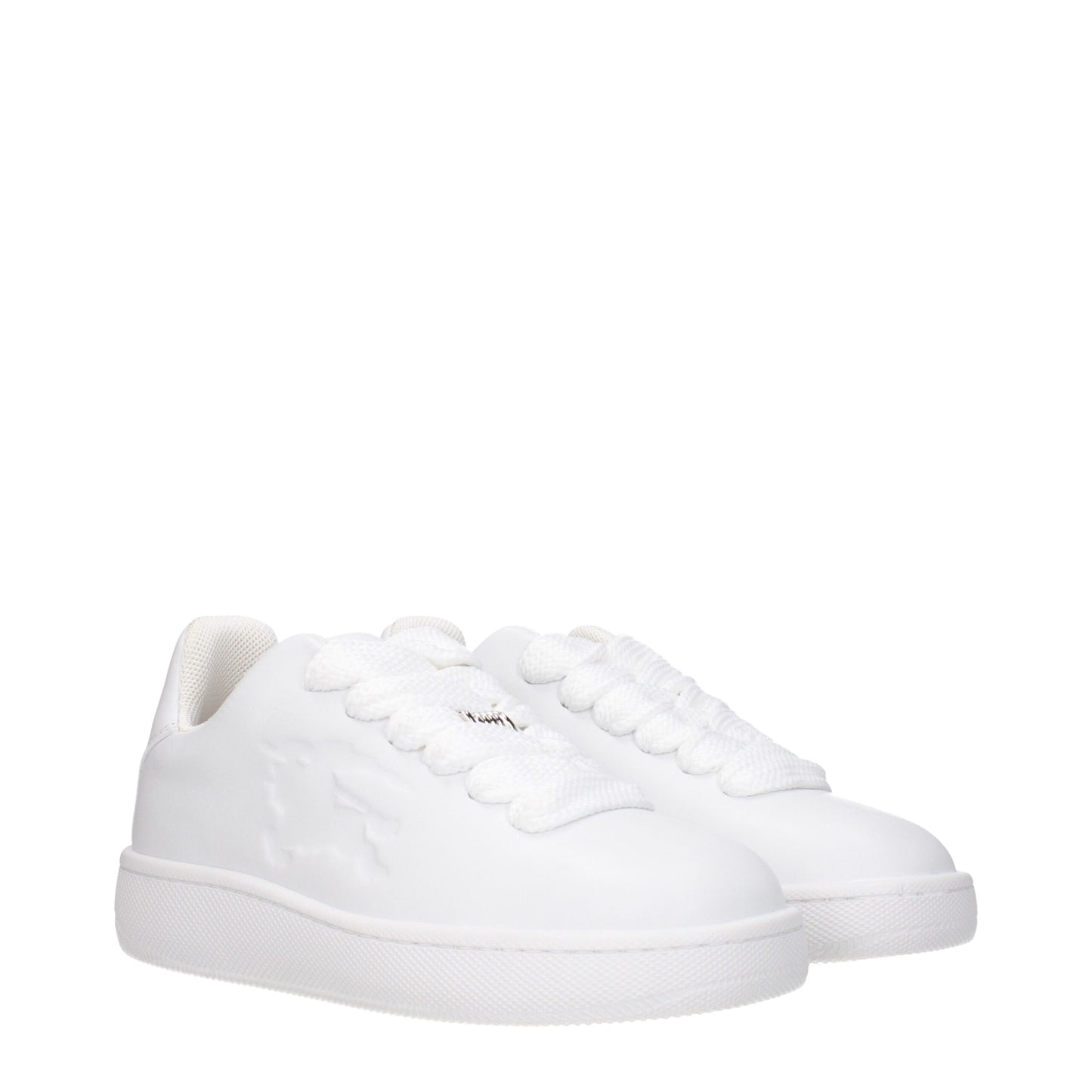 Burberry White Leather Sneakers - Sporty Glam Style