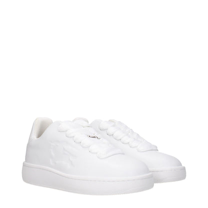 Burberry White Leather Sneakers - Sporty Glam Style