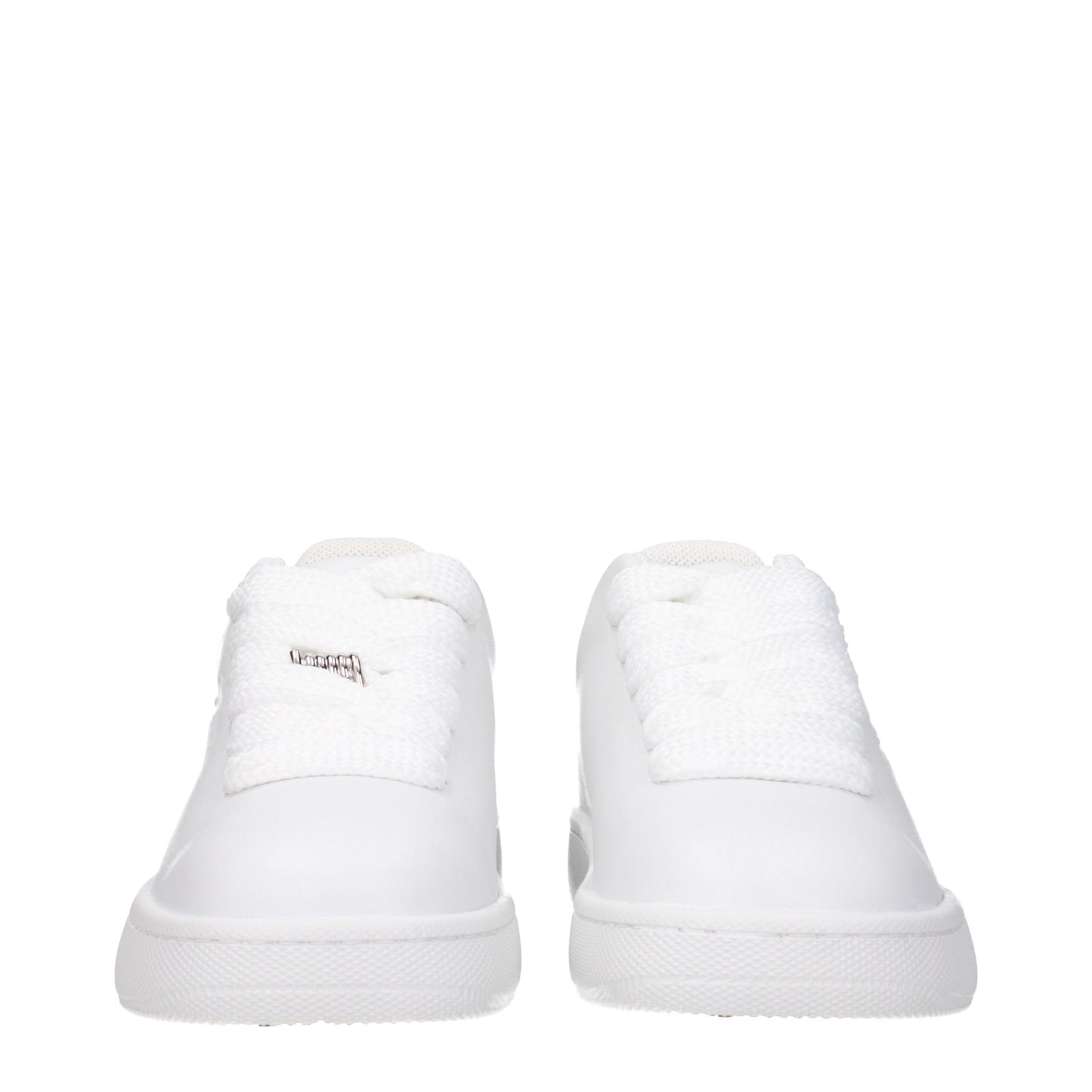 Burberry White Leather Sneakers - Sporty Glam Style
