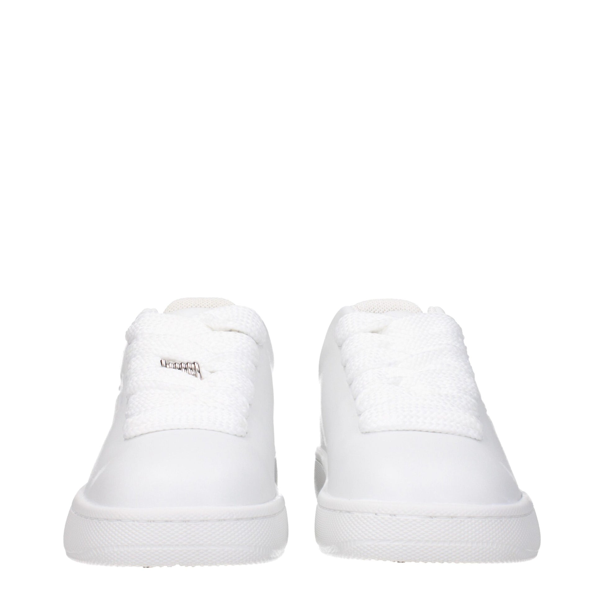 Burberry White Leather Sneakers - Sporty Glam Style
