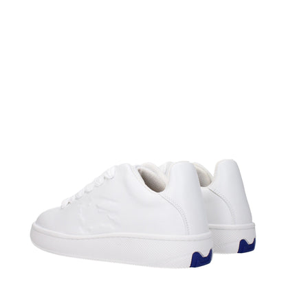 Burberry White Leather Sneakers - Sporty Glam Style