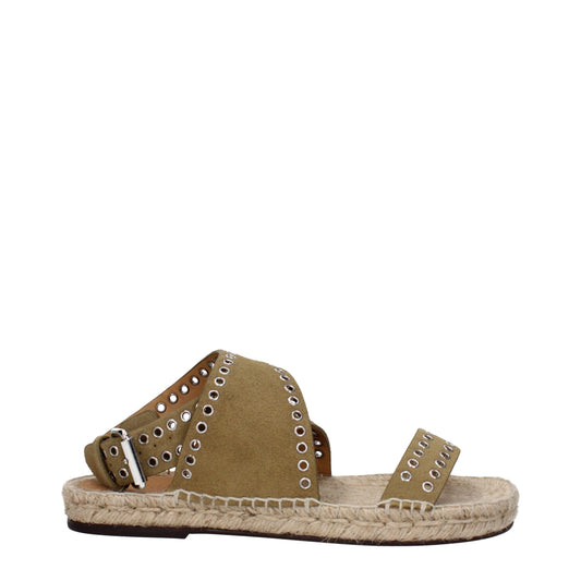 Isabel Marant Green Leather Sandal with Studs