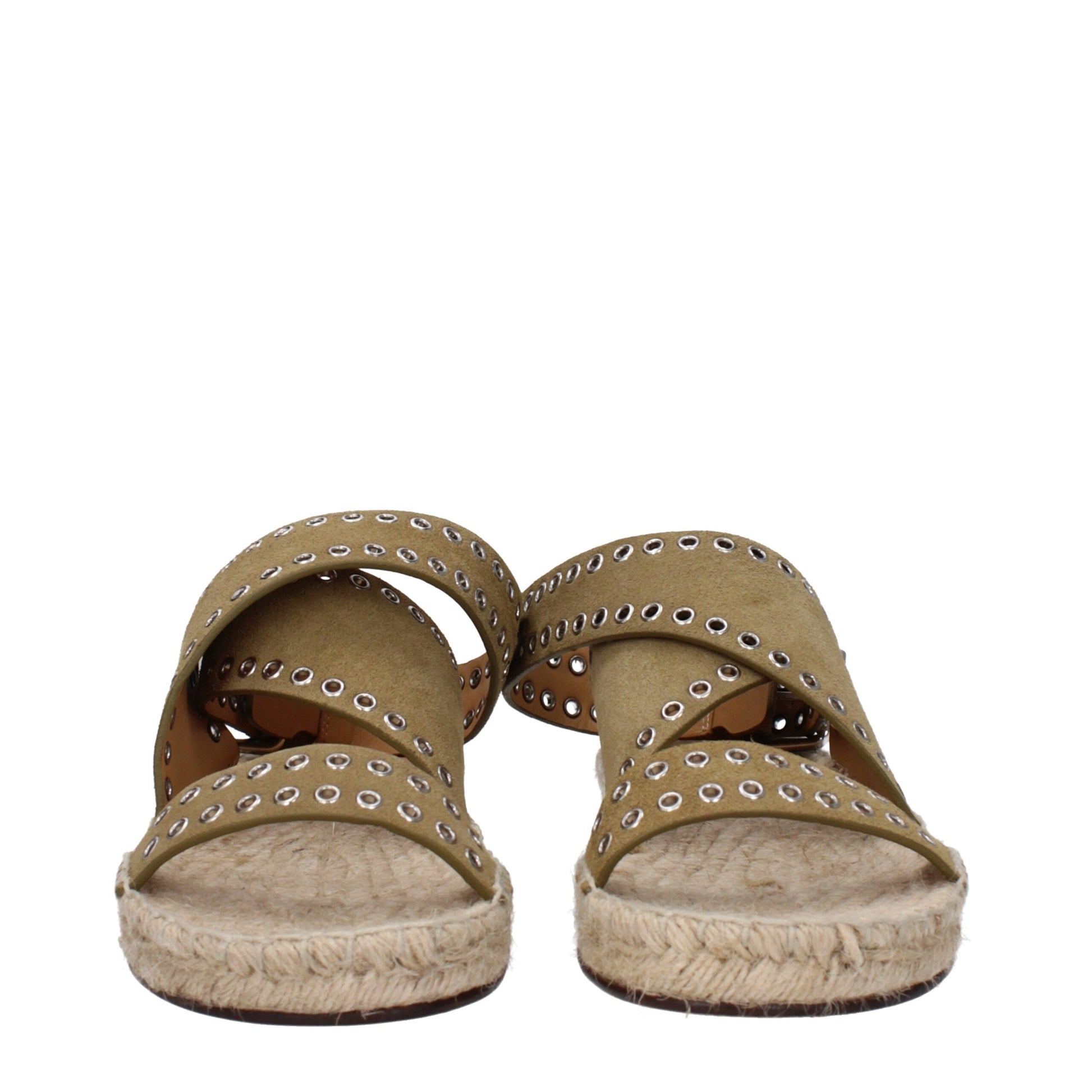 Isabel Marant Green Leather Sandal with Studs
