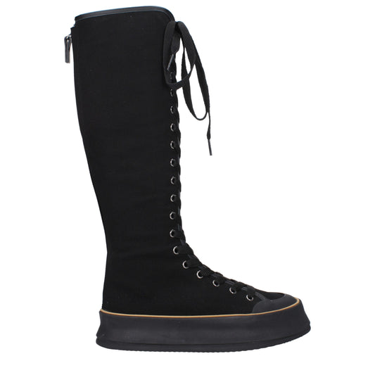 Max Mara Black Fabric Boot with Vintage Effect