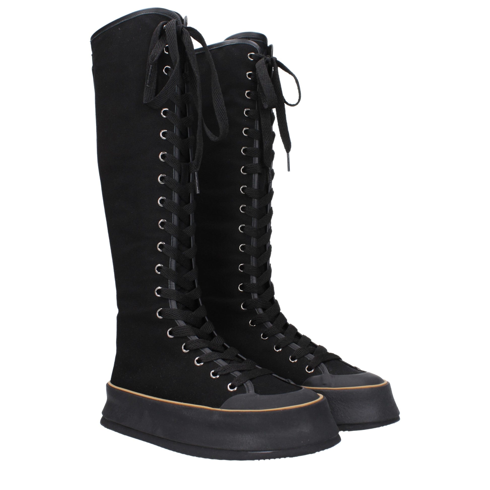 Max Mara Black Fabric Boot with Vintage Effect