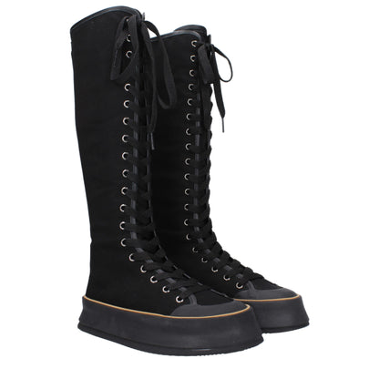 Max Mara Black Fabric Boot with Vintage Effect