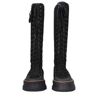 Max Mara Black Fabric Boot with Vintage Effect