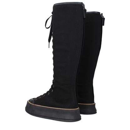 Max Mara Black Fabric Boot with Vintage Effect
