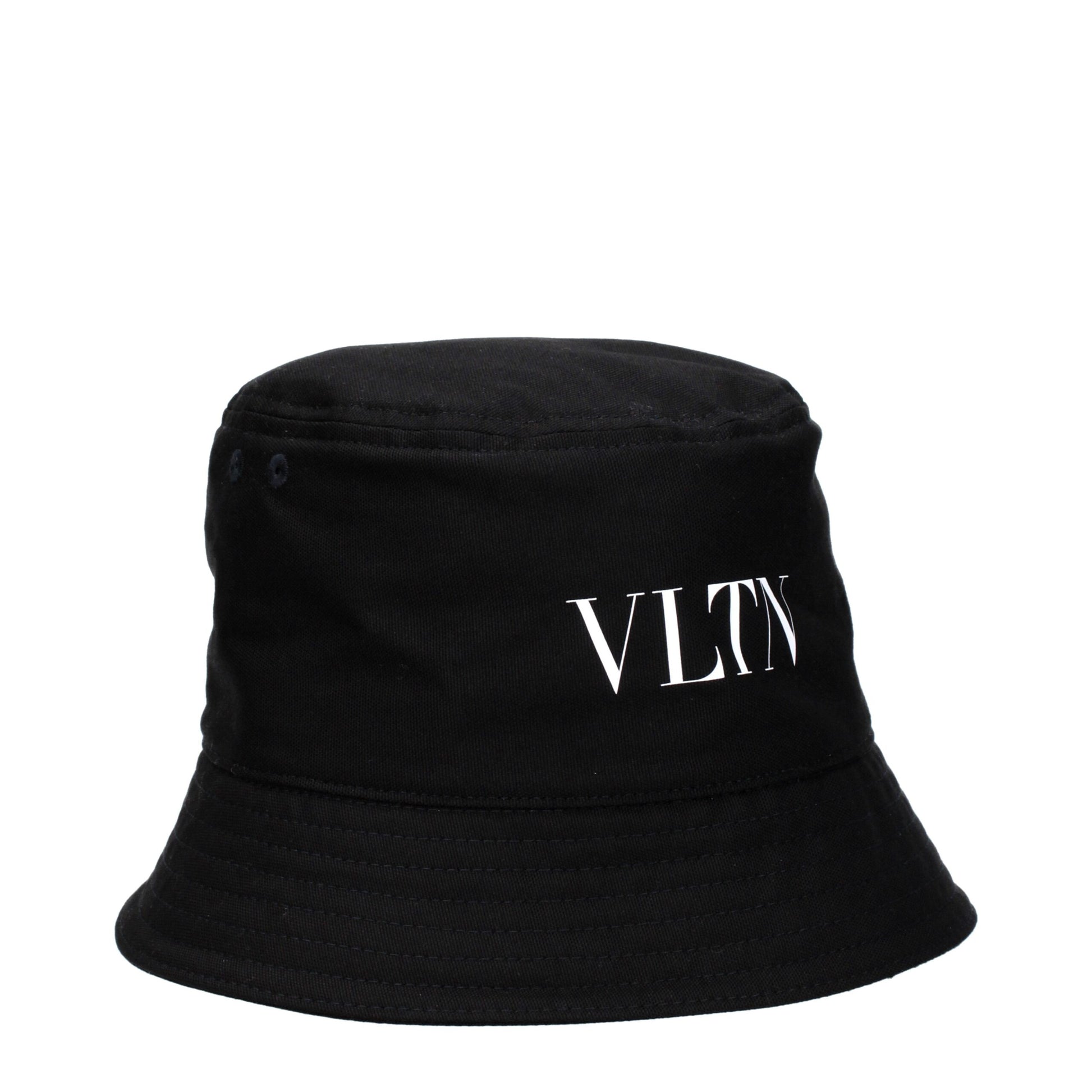 Valentino Garavani Black Cotton Hat with Front Logo