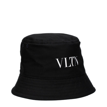 Valentino Garavani Black Cotton Hat with Front Logo