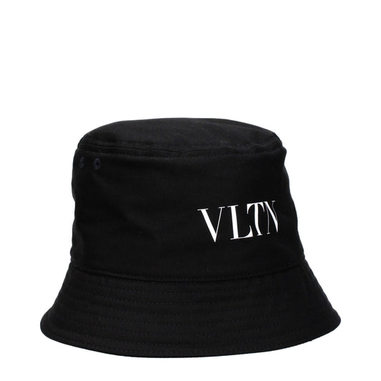 Valentino Garavani Black Cotton Hat with Front Logo