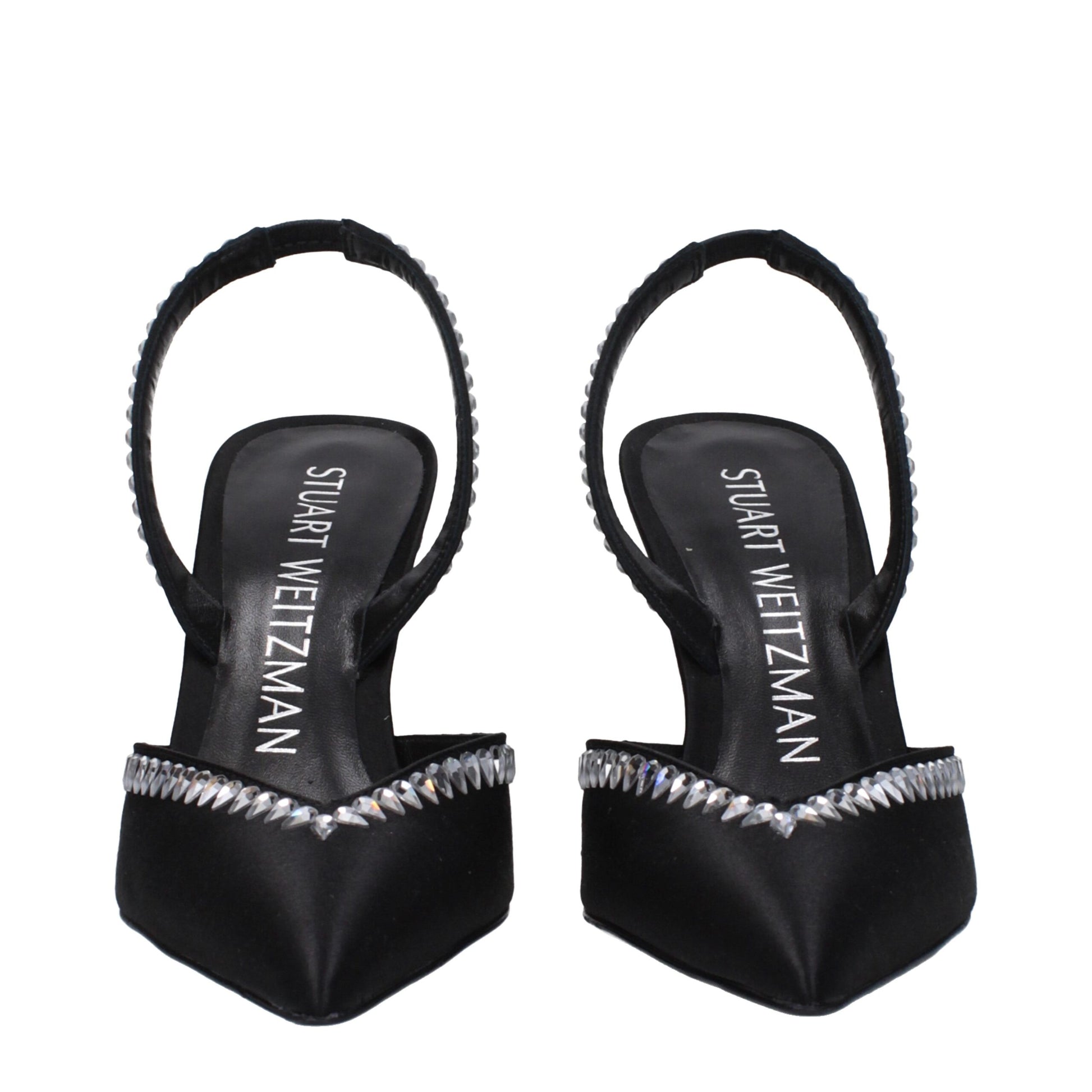 Stuart Weitzman Black Satin Sandal
