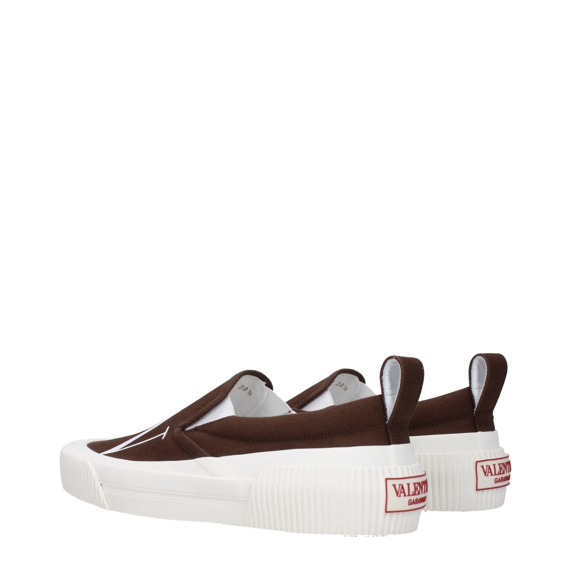 Valentino Garavani Brown Fabric Slip-On Loafer