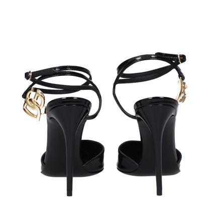 Dolce & Gabbana Black Leather Sandal