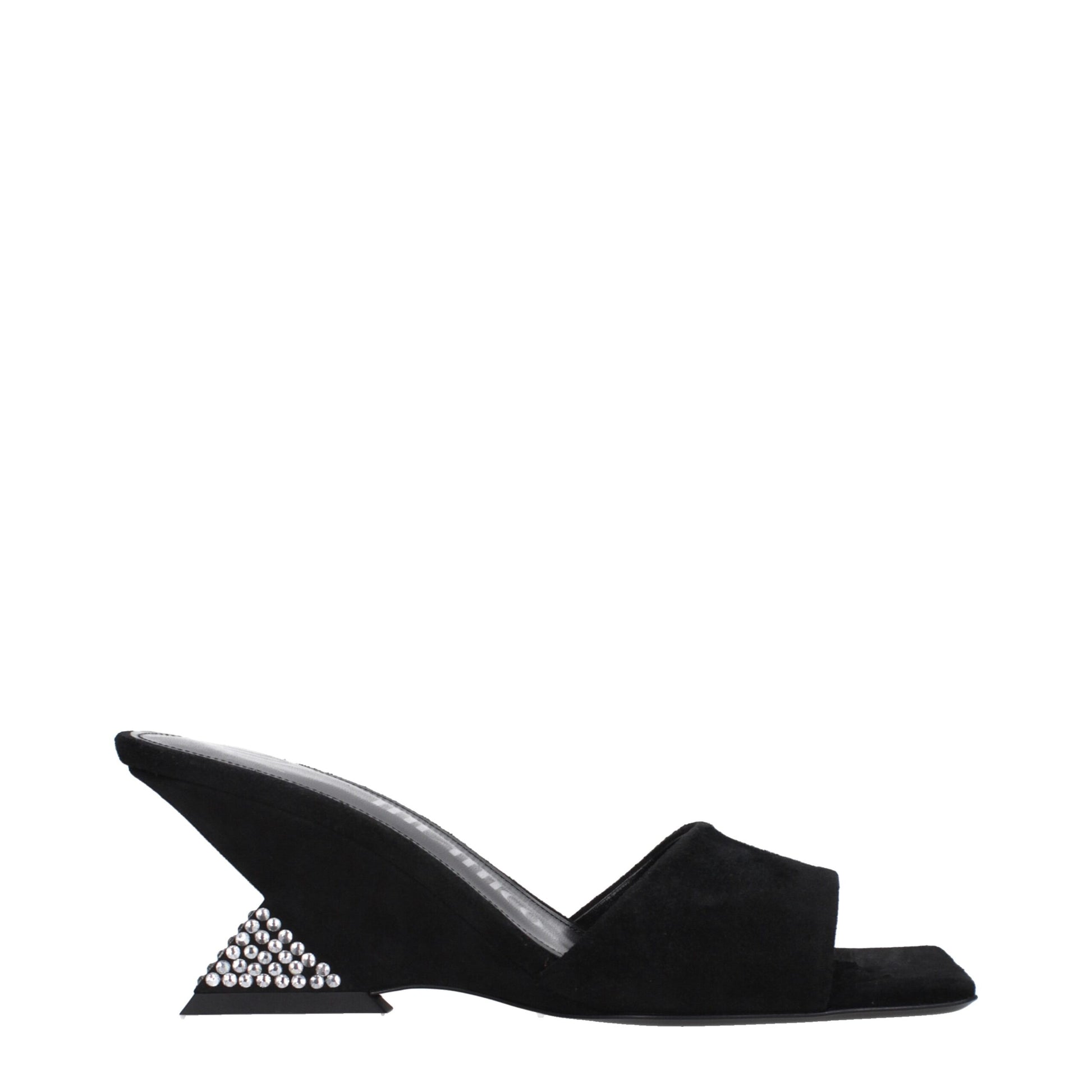 The Attico Black Leather Sandal