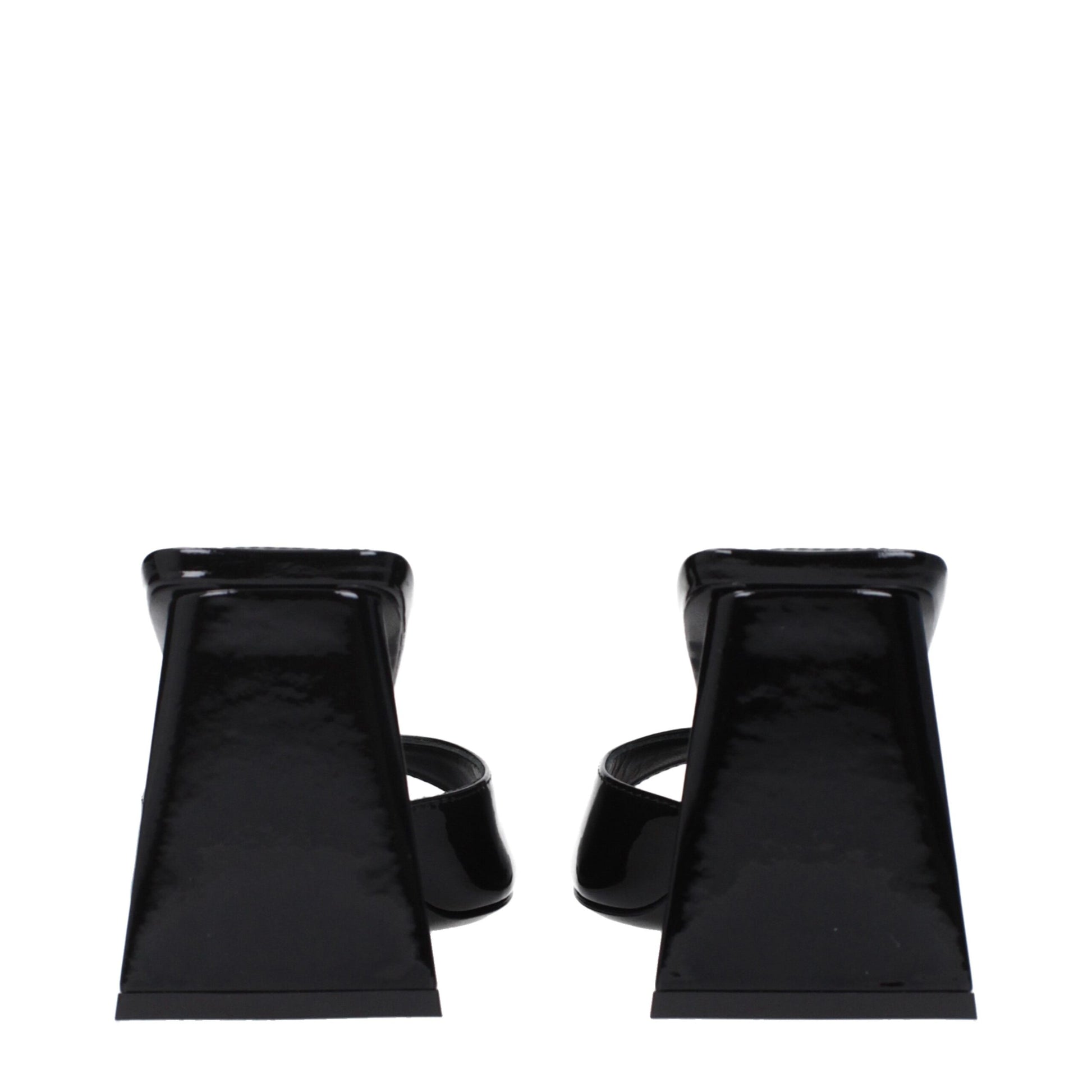 The Attico Black Leather Sandal